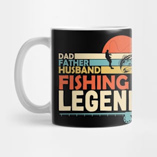 Dad Father Husband Fishing Legend Retro Mug